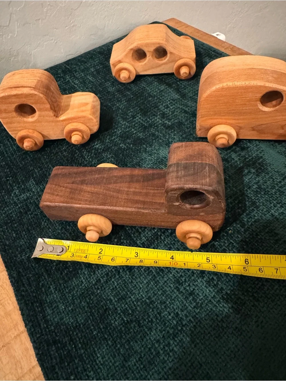 Handcrafted Wooden Toy Cars - Natural Wood Finish